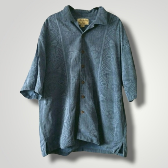 Boundary Bay Tops - Boundary Bay 100% Silk Oversized Button Up Short Sleeve Shirt